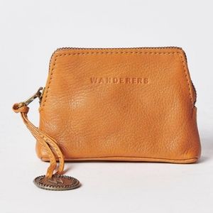 ❄Wanderers Wallet Mini Pouch Zippered Small Tan Cow Leather (Milano)